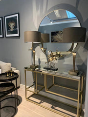 Hayley Kensington round mirror with champagne trim