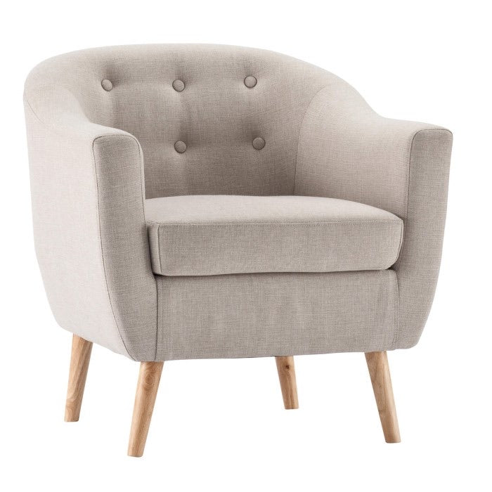 Farrelly Retro styled 1 seater / Tub chair Natural for collection