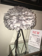 Chrome Tripod Lamp with Grey Goose Feather Shade