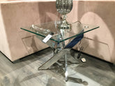 Kalmarris October Glass Rectangular Side Table unwrapped as ex display . View and pay Instore only CLEARANCE