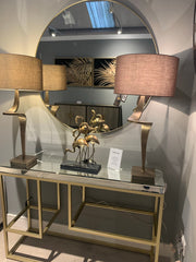 Pippa round mirror in gold Oversized 120 cm. Contact us to purchase