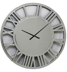 Large Mirror clock round with Roman numerals 80 cm collect only