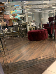 Madison square mirror with antiqued glass borders