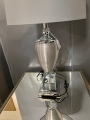 Jb2 silver table lamp w shade Instore only