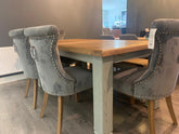 Daniel Weathered Oak Extending table with Elephant breath base ex display