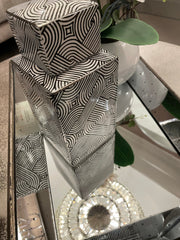 Value Medium 23cm White & Black Ginger Jar