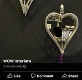 Small Antique Silver Mirrored Heart Sconce Candle Holder