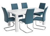 monaco teal pu and chrome dining chair ex display oddment for collection only