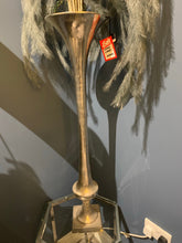 Trumpet silver tall metal vase Instore only