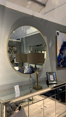 Arlene Round Mirror with GOLD distressed 120 cm or 90 cm.