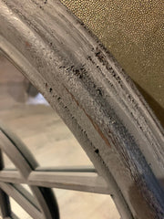 Charcoal grey window arch mirror reduced Instore for COLLECTION