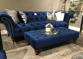 Navy Buttoned Footstool Last One available