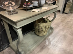 Dione Scroll hand crafted distressed finish console table 130cm