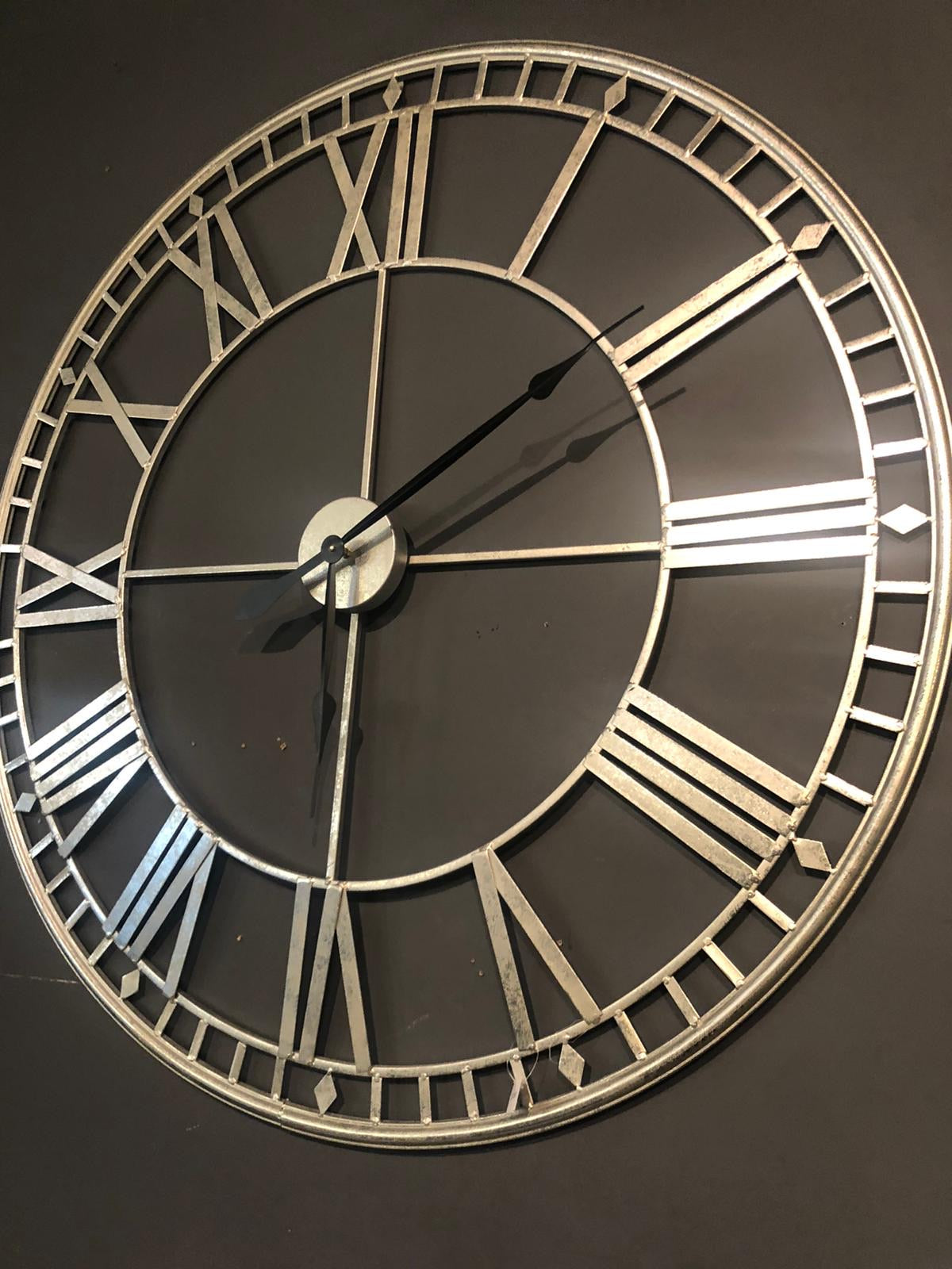 X large Silver 87 Skeleton clock 120cm Click n Collect