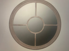 Large TaUpe grey window mirror coach house distressed finish