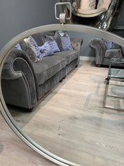 Jacen round silver stunning wall mirror 92 x 98 cm .click n collect