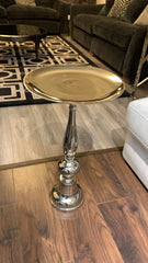 Bistro table polished aluminium