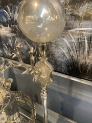 Set of 2 silver and sky tall stag tea light holder