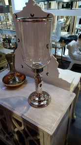 Rushford Hurricane Candle holders Glass and Nickel 56cm almost half price