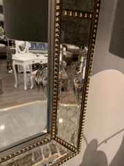 Galway Beaded mirror with antiqued glass panels 3099