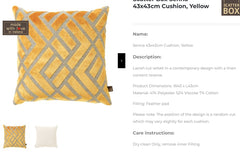 Scatterbox Sienna cushion 43 cm mustard Instore , no exchange