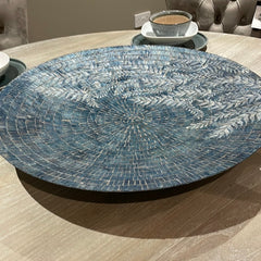 Blue Fauna large mosaic plate for wall or cabinet