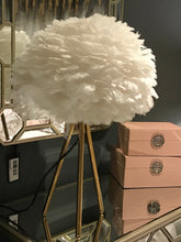 Brass lamp white Goose Feather SOLD AS SEEN