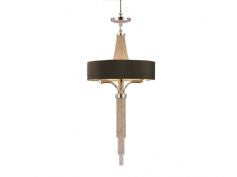 Langan table lamp in nickel with black shade