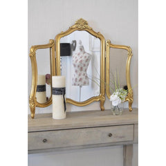 Silver Boudoir Tri Mirror