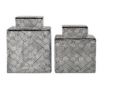 Value Large 24.3cm White & Black Ginger Jar Instore Purchase only