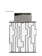 Value Medium 21.5cm White & Silver Ginger Jar Instore clearance only