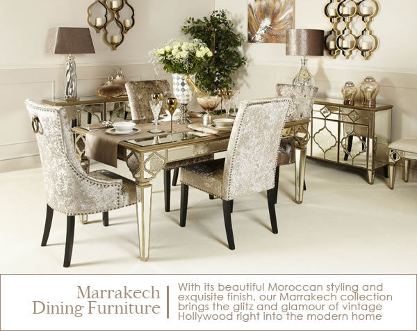 Marrakech Mirrored 180 cm Dining Table REDUCED TO CLEAR Instore purchase for collection .