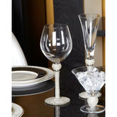 Milano Wine glass with full diamanté stem is