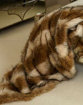 Brown chocolate Coloured Sable Faux Fur throw Instore only