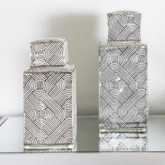 Value Large 27.5cm White & Black Ginger Jar