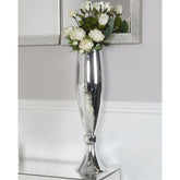 Large silver glass vase 95 cm