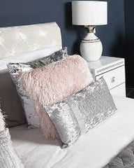 Value. filled Glittered Shaggy Cushion blush . Pick up or pay postage
