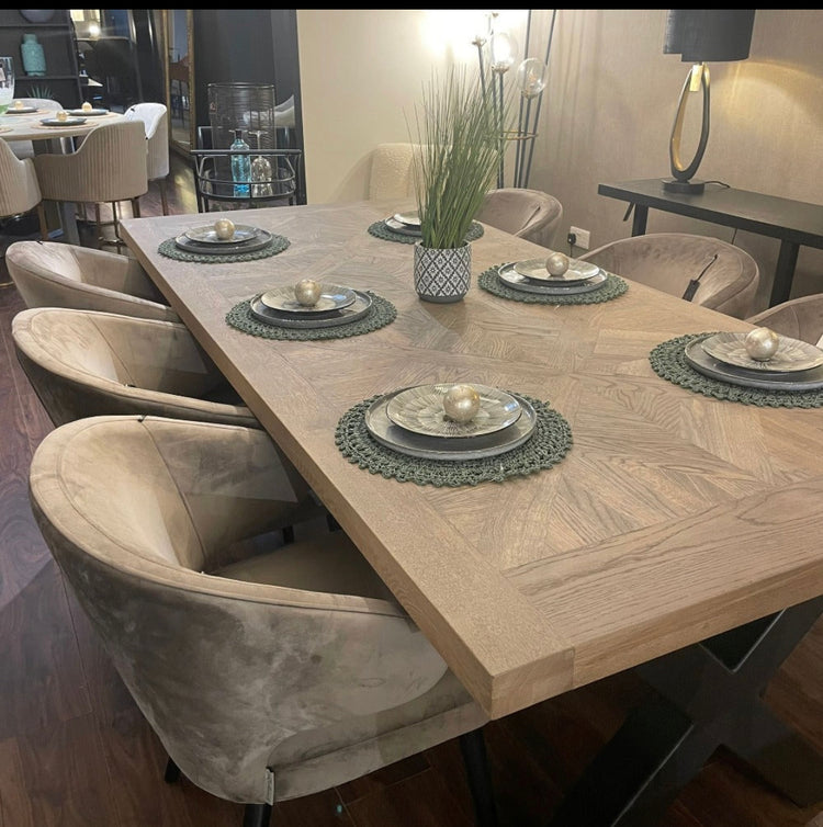 40 Dining tables on clearance view in warehouse