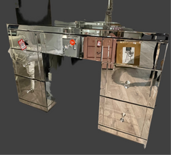 Rachel Hollywood 7 drawer glass mirrored dressing table  on massive clearance offer View in store prior to purchase