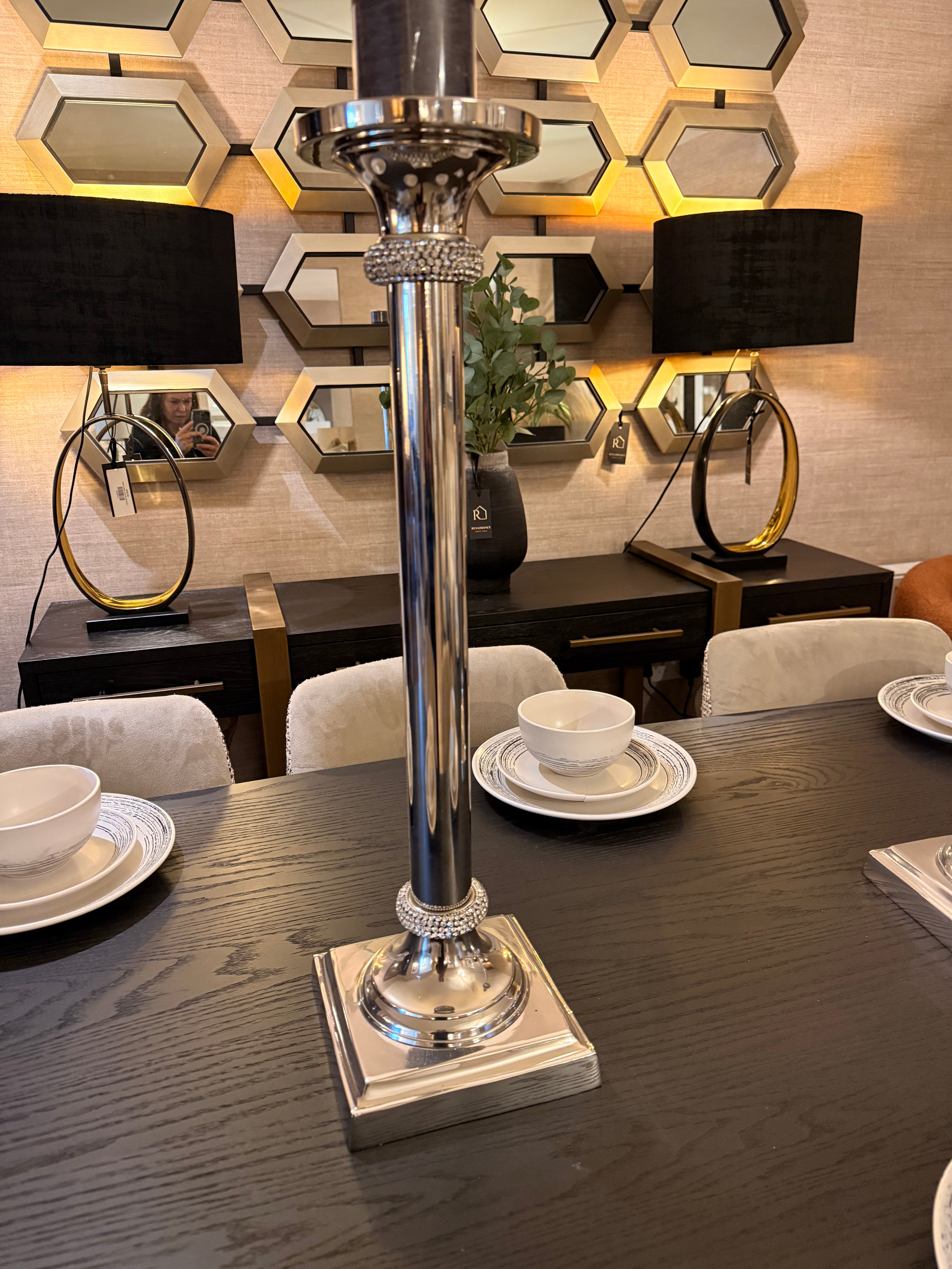 Nickel  X-large stunning candle holder Reduced below cost 1 piece -Free delivery or collect and get a free €20 gift card