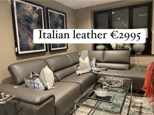 Blossom finest leather sofa deal with recliner reduced save €1000 today