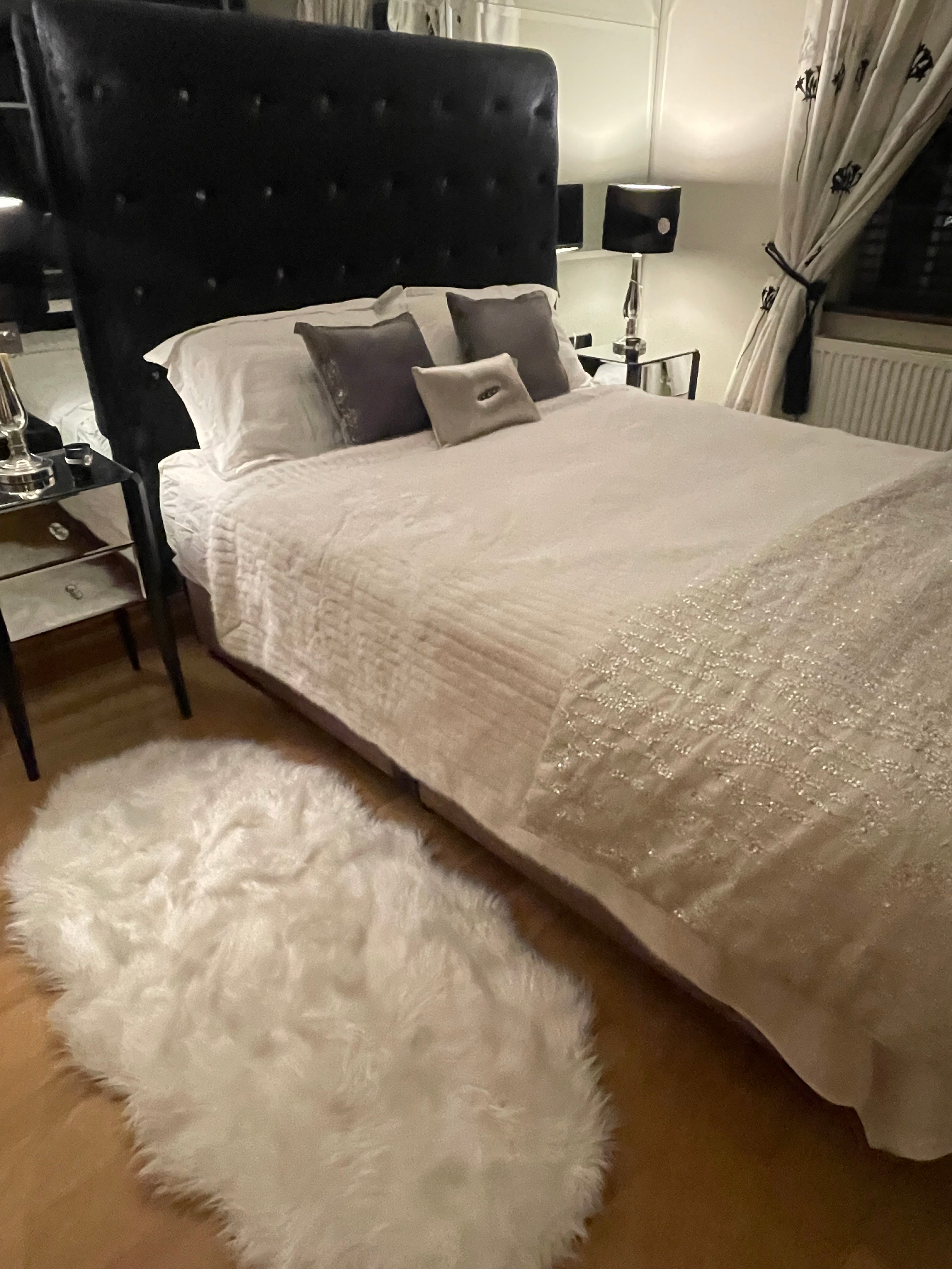 Bedroom  including king size bed and cabinets plus lamps private collection for sale