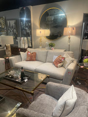 Mindy Gold  and marble tall table lamp with white shade  half price Sale Special