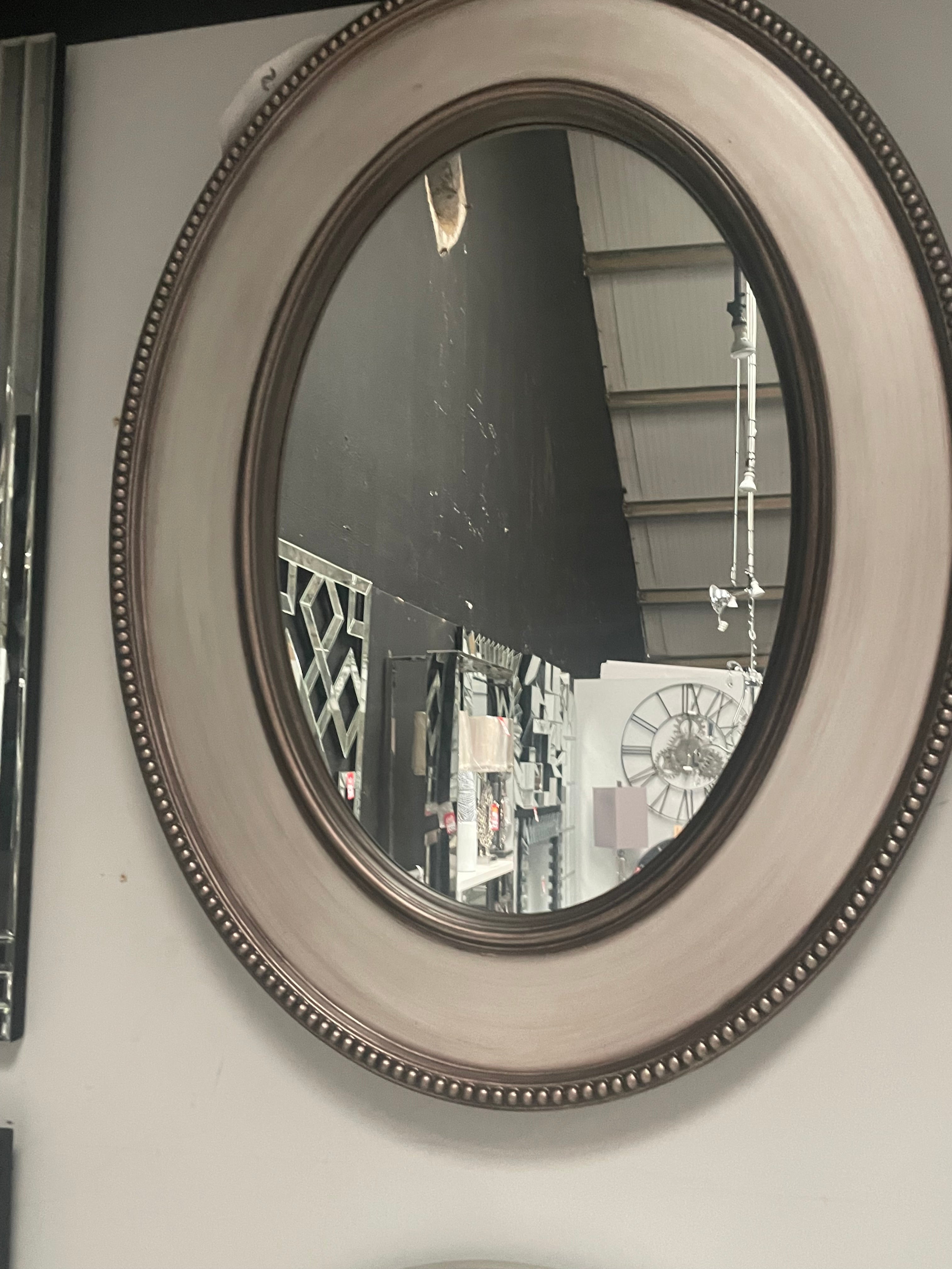 Oval mirror antiqued beaded one only  tbc