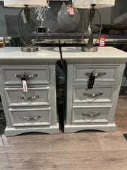 Tundra 3 drawer bedside cabinet in clay grey colour priced each