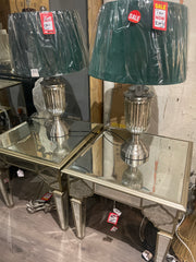 Russo table lamp complete with Green shade19383 all lamps sold as seen no exchange.