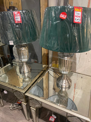 Russo table lamp complete with Green shade19383 all lamps sold as seen no exchange.