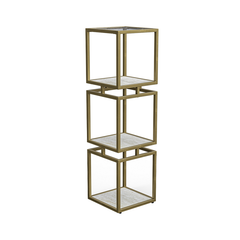 3 tier Display stand gold w cream-display unit-Renaissance Design Studio