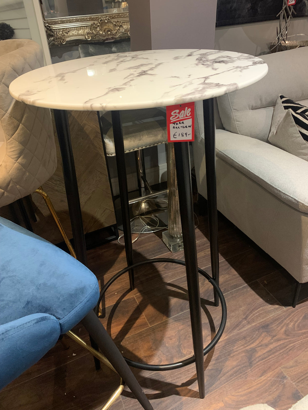 Bar table w Matble top on clearance in outlet store