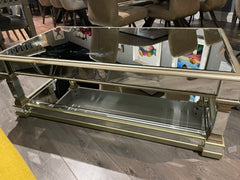 Apollo large  champagne  and glass coffee table ex display almost half price   Buy instore only